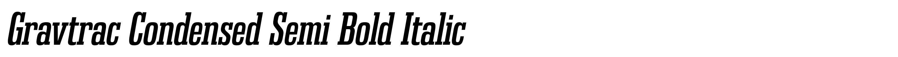 Gravtrac Condensed Semi Bold Italic